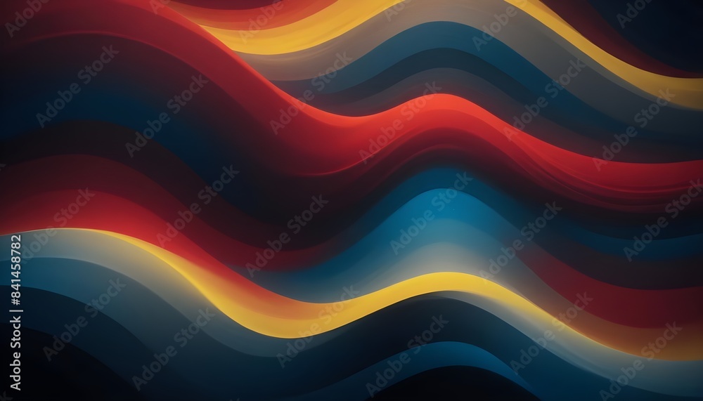Smooth gradient background red blue yellow color abstract wave backdrop, banner poster header design