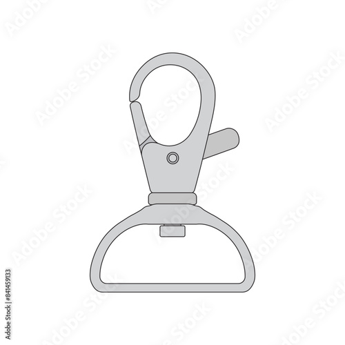 Hand drawn kids drawing cartoon Vector illustration snap hook icon Isolated on White