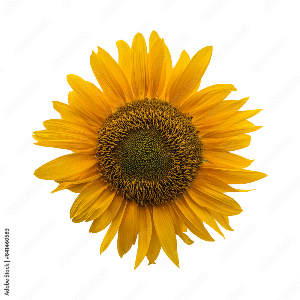 Naklejka premium Yellow sunflower isolated on transparent background