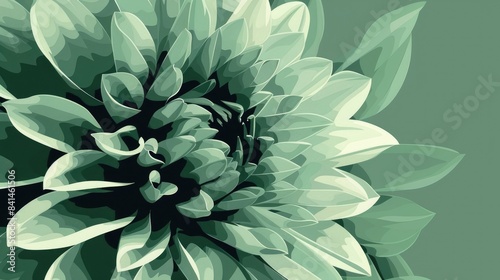 A perfect symbol for Mother s Day a vibrant green and duotone grey illustration of a flower embracing the essence of love photo
