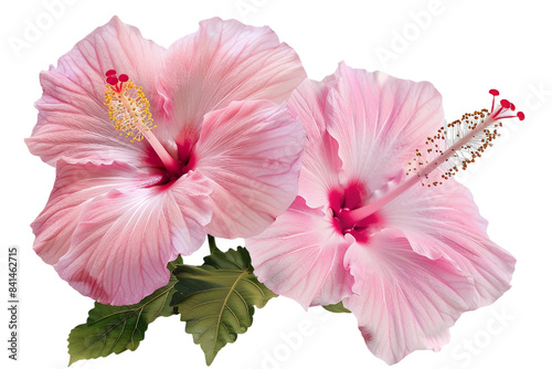 Pink hibiscus flower isolated on transparent background photo