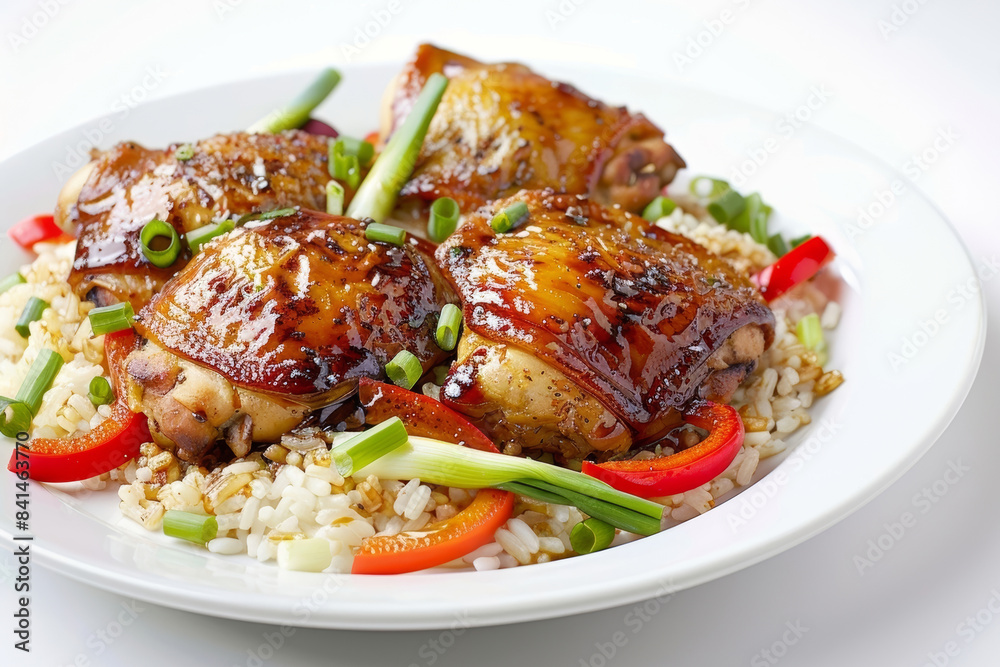 Balsamic Glazed Chicken with Vibrant Red Bell Peppers and Scallions Balsamic Glazed Chicken with Vibrant Red Bell Peppers and Scallions