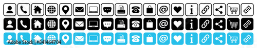Set of Contact and web icons.Vector 