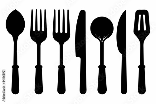 silhouette cutlery  icon vector illustration