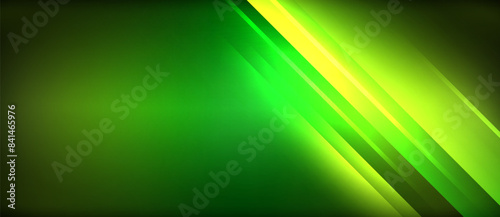 Neon glowing circle rays, light round lines in the dark, planet style neon wave lines. Energetic electric concept design for wallpaper, banner, background