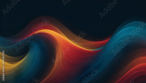 Smooth gradient background red blue yellow color abstract wave backdrop, banner poster header design