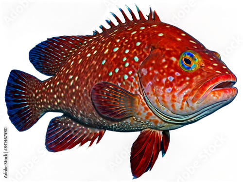 Fresh red spot grouper fish photo