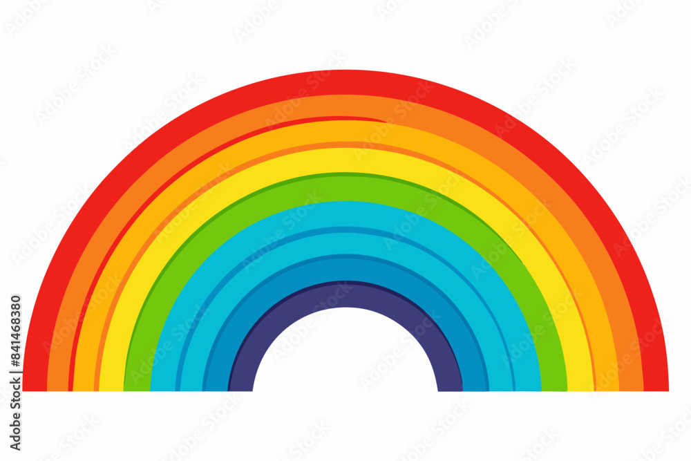Obraz premium Colorful rainbow shines through the clouds, bringing hope and joy after a storm. Its vibrant spectrum of colors creates a cheerful atmosphere, symbolizing happiness and promise in nature