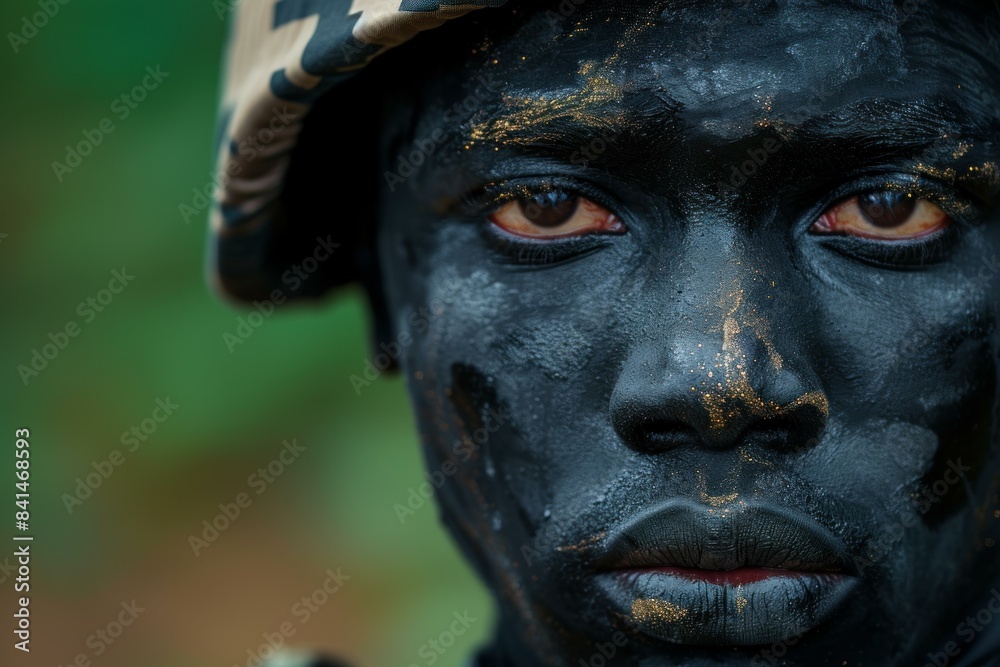 Loyal Black soldier. Person face army. Generate Ai Loyal Black soldier. Person face army. Generate Ai
