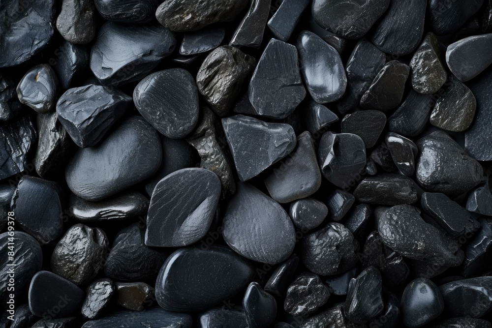 Darkened Black stones background. Wall rock. Generate Ai