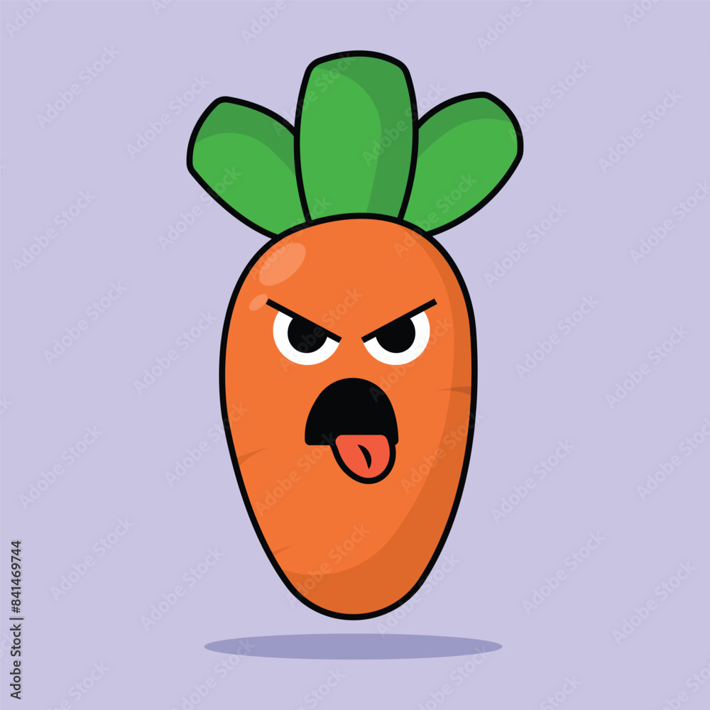 carrot vegetable cartoon vector illustration. vegetable concept with angry expression. flat cartoon style carrot vegetable cartoon vector illustration. vegetable concept with angry expression. flat cartoon style
