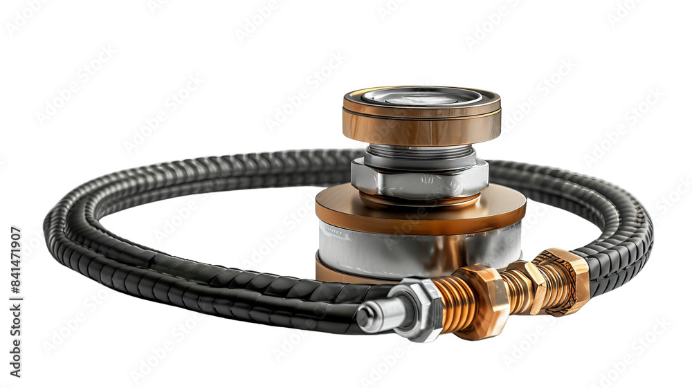 High-quality metal industrial hose and connector. Perfect for engineering, mechanical, and technology applications in various industries. High-quality metal industrial hose and connector. Perfect for engineering, mechanical, and technology applications in various industries.