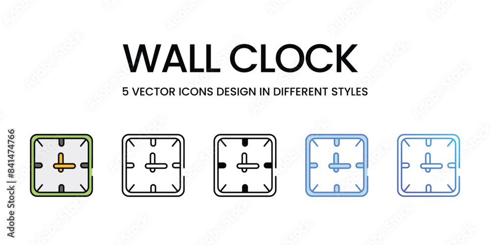 Wall Clock icons vector set stock illustration. Wall Clock icons vector set stock illustration.