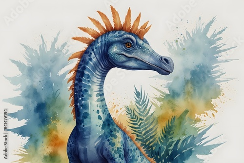 Hainosaurus in watercolor style