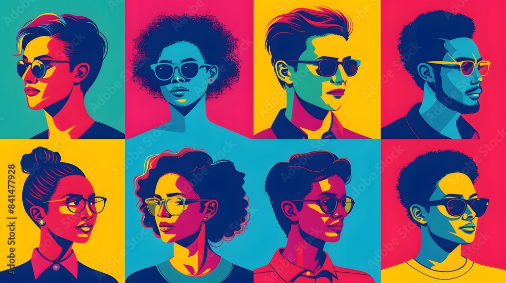 Trendy Flat Illustration Set: Business Team in Modern Style Trendy Flat Illustration Set: Business Team in Modern Style