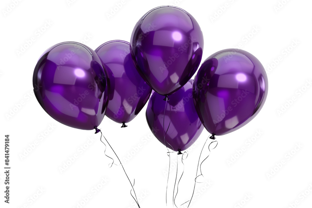 Purple balloons isolated on transparent background Purple balloons isolated on transparent background