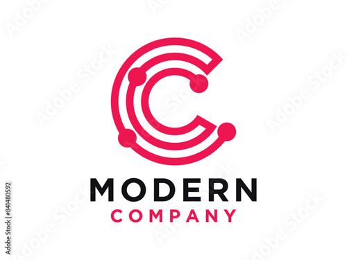 Letter C Minimalism logo design.