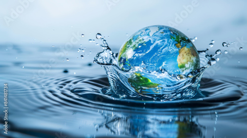 saving water and world environtmental protection conecpt photo