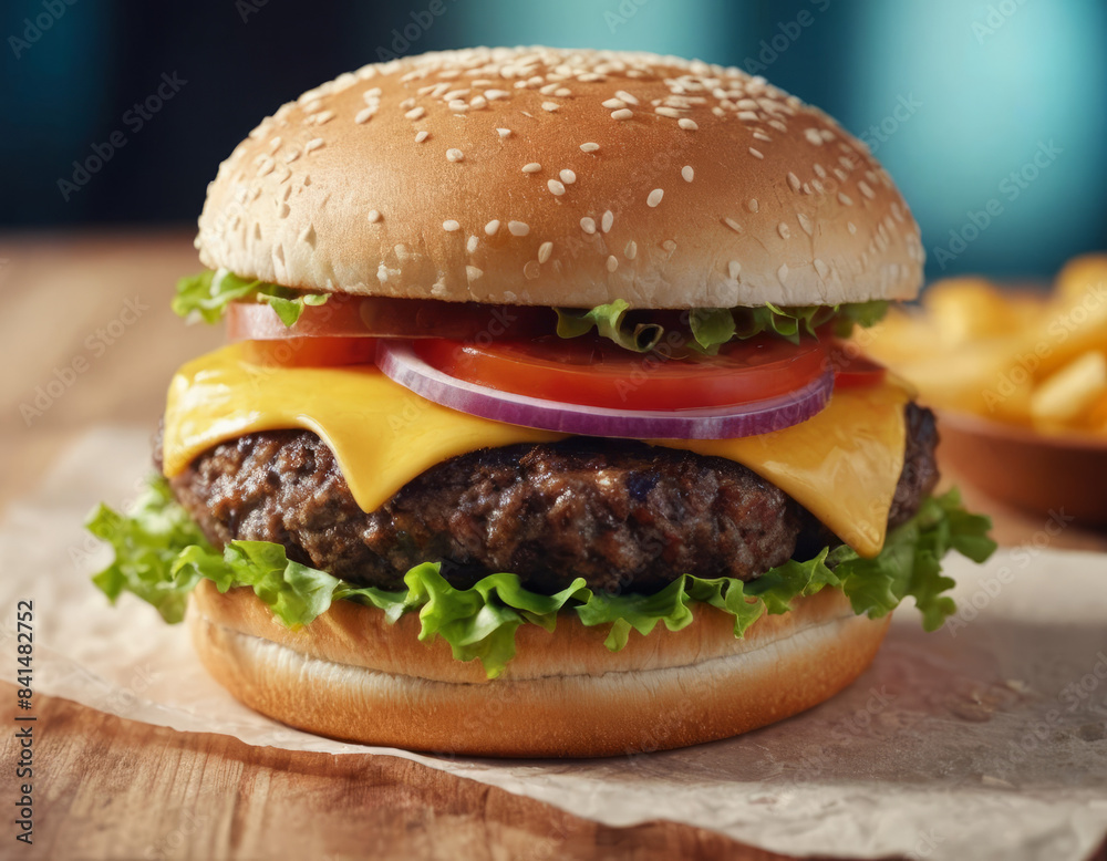 Un hamburger gourmet con una fetta di foie gras e marmellata di cipolle rosse.
Un hamburger gourmet con una fetta di foie gras e marmellata di cipolle rosse.