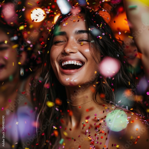 woman, joy and happiness at parties 