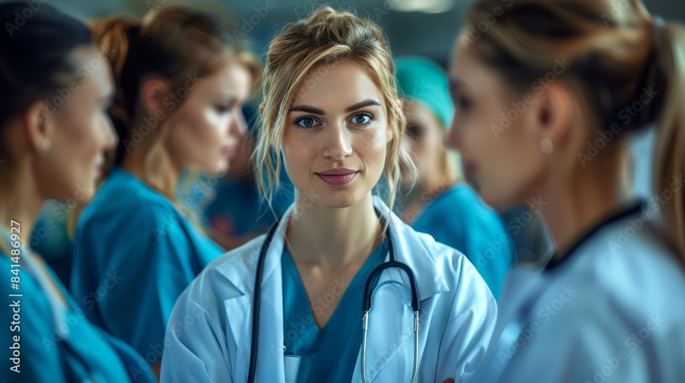a group of doctors and nurses having a discussion a group of doctors and nurses having a discussion