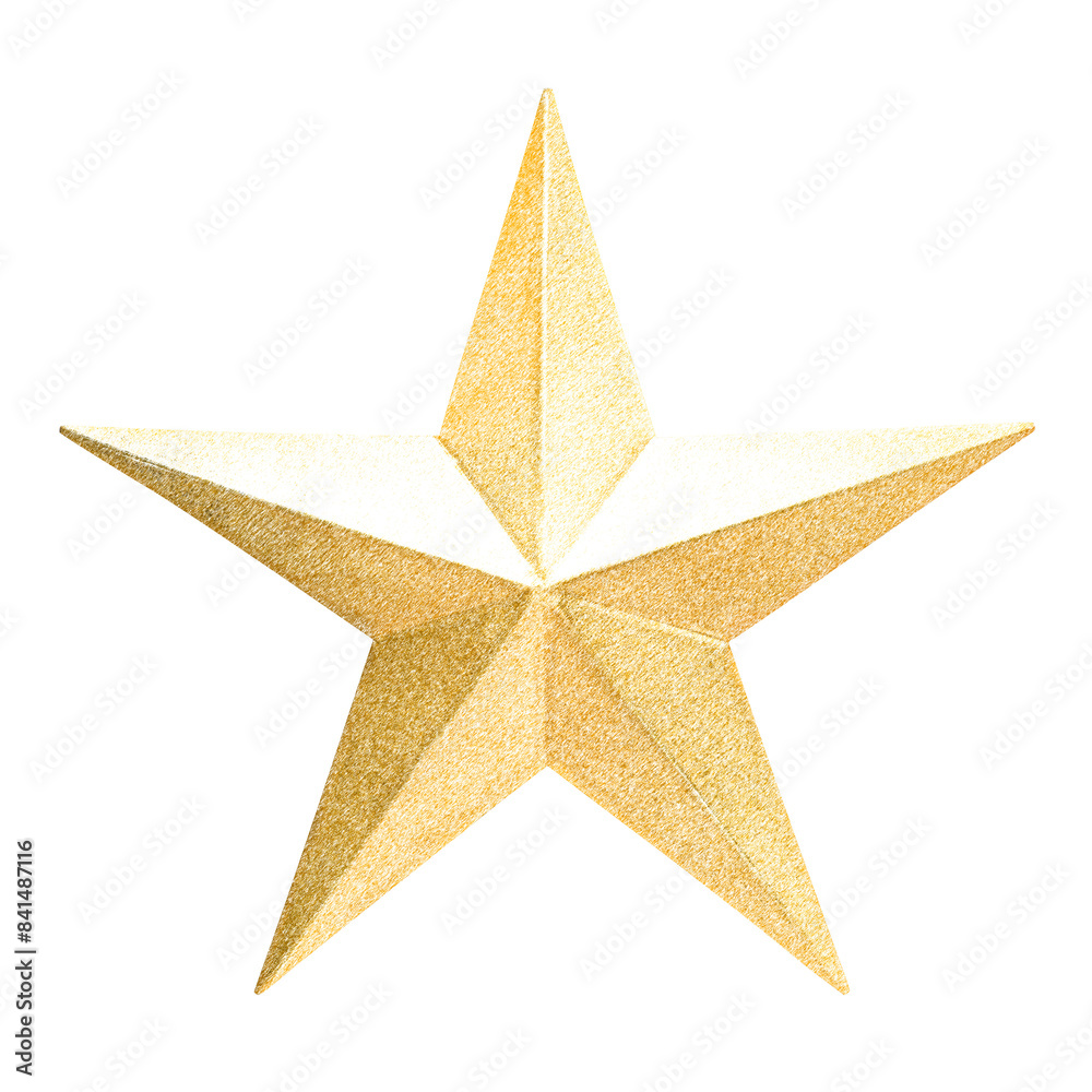 Hand colored gold star design element Hand colored gold star design element