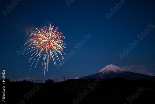 富士山と花火