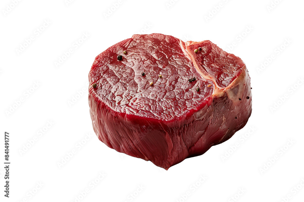 Obraz premium Raw beef steak isolated on transparent background