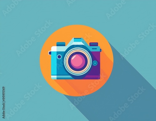 logo pour photographe appareil photo en dessin numérique ia