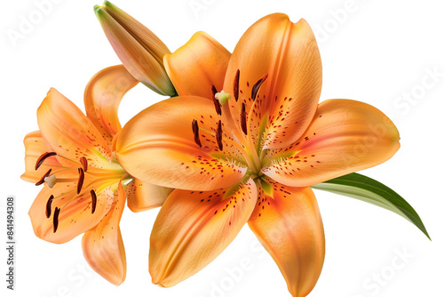 Orange lily isolated on transparent background