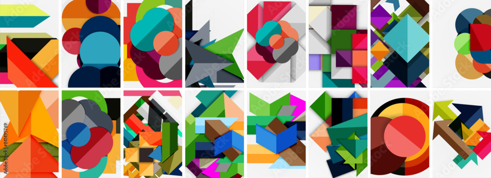 Trendy minimal colorful geometric shapes. Abstract background collection. Vector Illustration For Wallpaper, Banner, Background, Card, Book Illustration, landing page Trendy minimal colorful geometric shapes. Abstract background collection. Vector Illustration For Wallpaper, Banner, Background, Card, Book Illustration, landing page