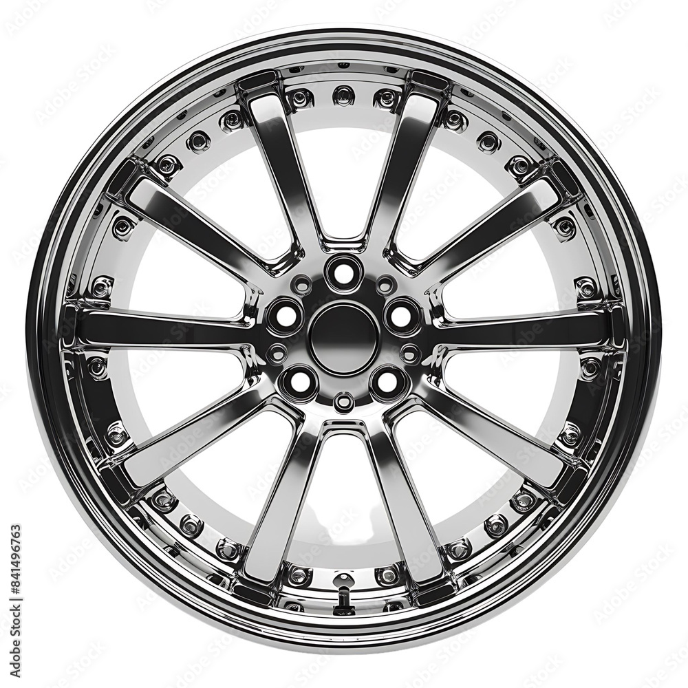 Obraz premium desighning car wheel alloy rim isolated on white background 