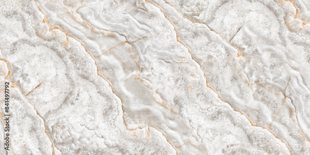 Obraz premium high-resolution photographic image of a large slab of white and beige onyx marble