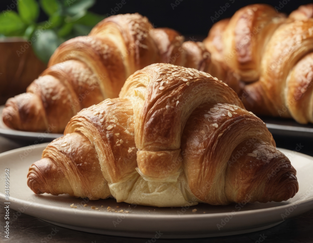 Un croissant dalla forma classica, dorato e croccante.
Un croissant dalla forma classica, dorato e croccante.