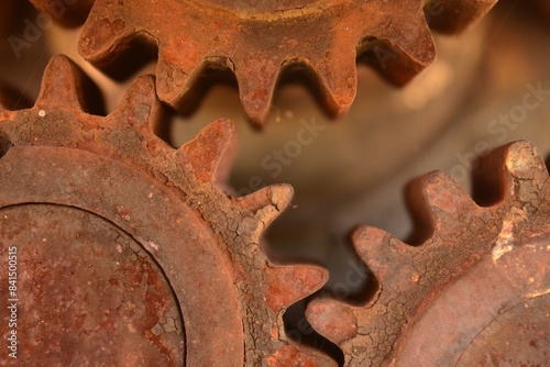 Old and rusty gear engine