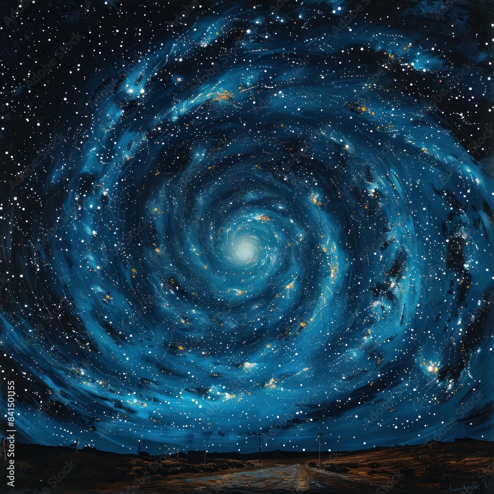 Timelapse of the night sky, capturing stars moving across the horizon in slow motion. The star trails formed pitch black circles and spiral patterns Timelapse of the night sky, capturing stars moving across the horizon in slow motion. The star trails formed pitch black circles and spiral patterns