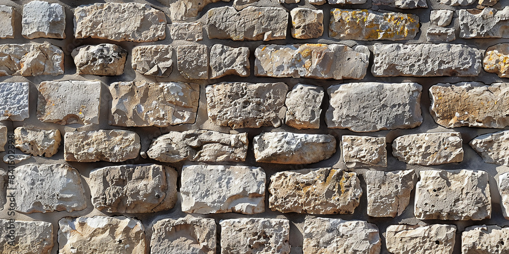 Ancient stone wall of an 18th century castle or fortress with weathered and cracked bricks Ancient stone wall of an 18th century castle or fortress with weathered and cracked bricks