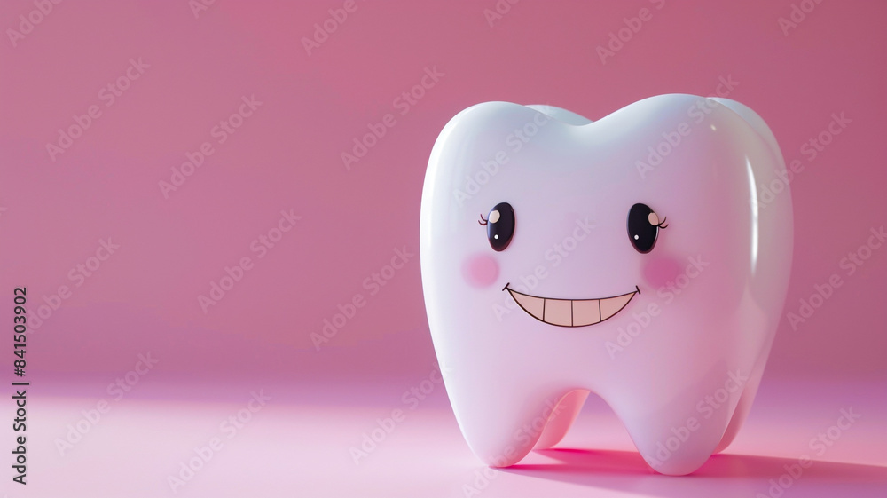 white cute smiling tooth characters with faces smile on pink background white cute smiling tooth characters with faces smile on pink background