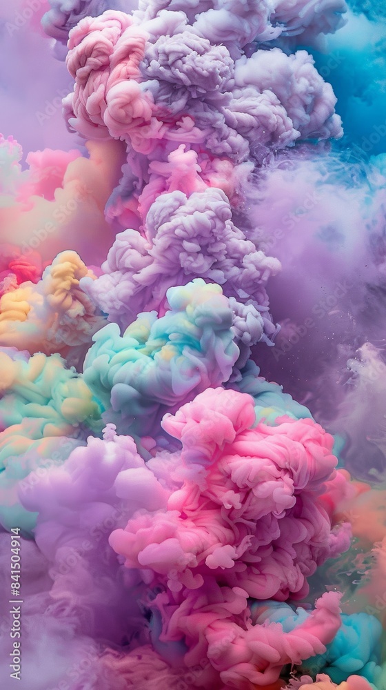Colorful abstract ink plumes in water creating a dreamy cloudscape Colorful abstract ink plumes in water creating a dreamy cloudscape
