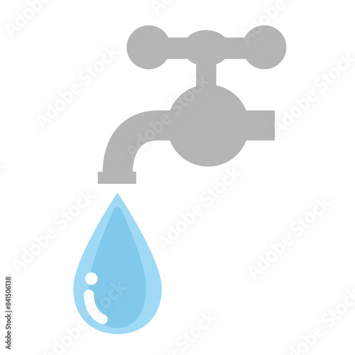 水道の蛇口のシンプルなイラスト