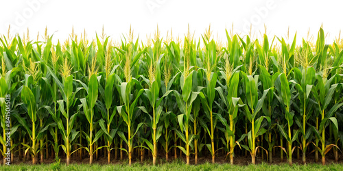 A cornfield isolated on white background, PNG. AI GENERATED photo