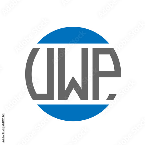 UWP letter logo design on white background. UWP creative initials circle logo concept. UWP letter design. photo