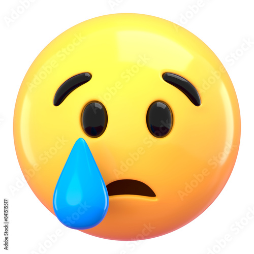 Canvas Print 3D cry face png emoticon sticker, transparent background
