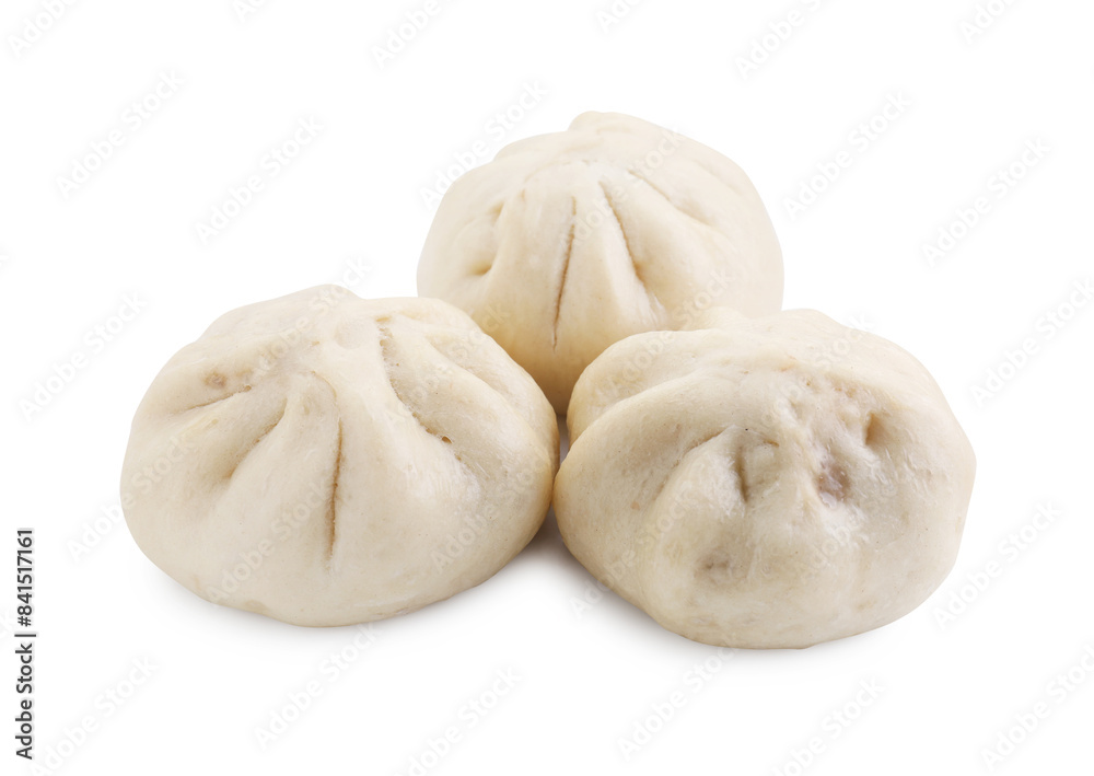 Delicious bao buns (baozi) isolated on white Delicious bao buns (baozi) isolated on white