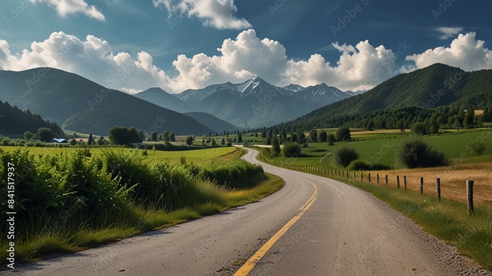 Fototapeta premium mountain road in the mountains