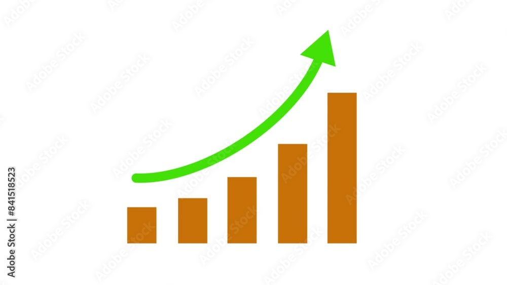 Brown simple graph bar animation white background Brown simple graph bar animation white background