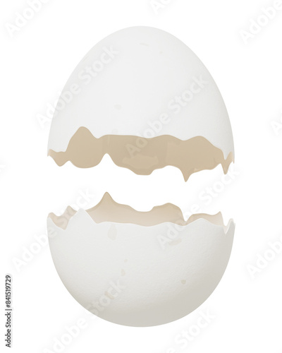 Obraz na plátně PNG 3D cracked egg shell, element illustration, transparent background