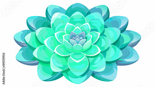 an ethereal blend of sky blue and mint green abstract blooming shape, isolated on a transparent background