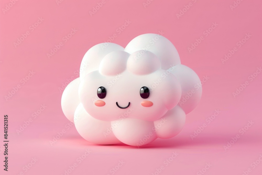 A white cloud sits atop a pink surface, providing a subtle contrast A white cloud sits atop a pink surface, providing a subtle contrast