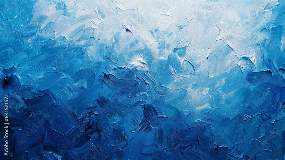 Modern Abstract Art in Blue and Ivory Modern Abstract Art in Blue and Ivory